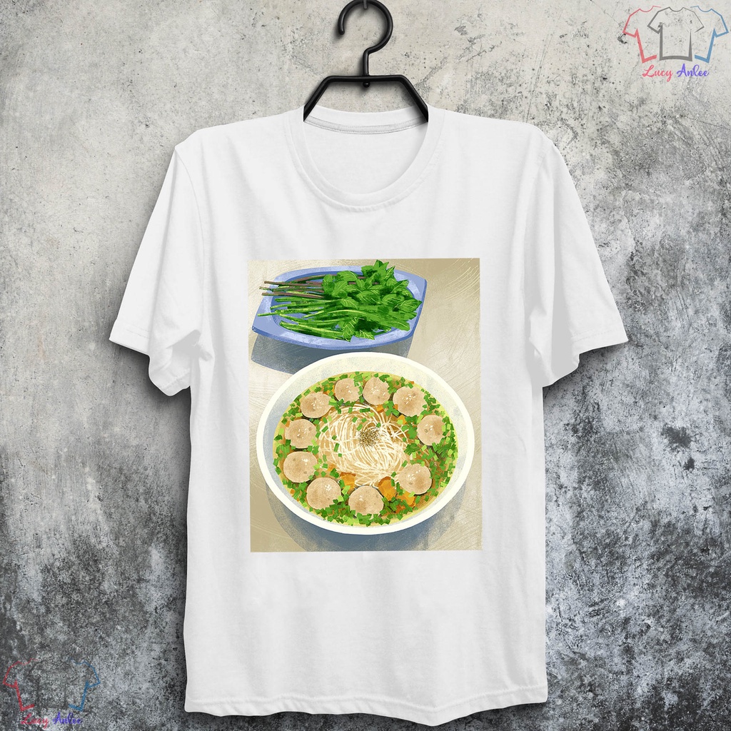Áo thun Unisex hình Hủ tiếu bò viên đẹp chất giá rẻ ANGL36
