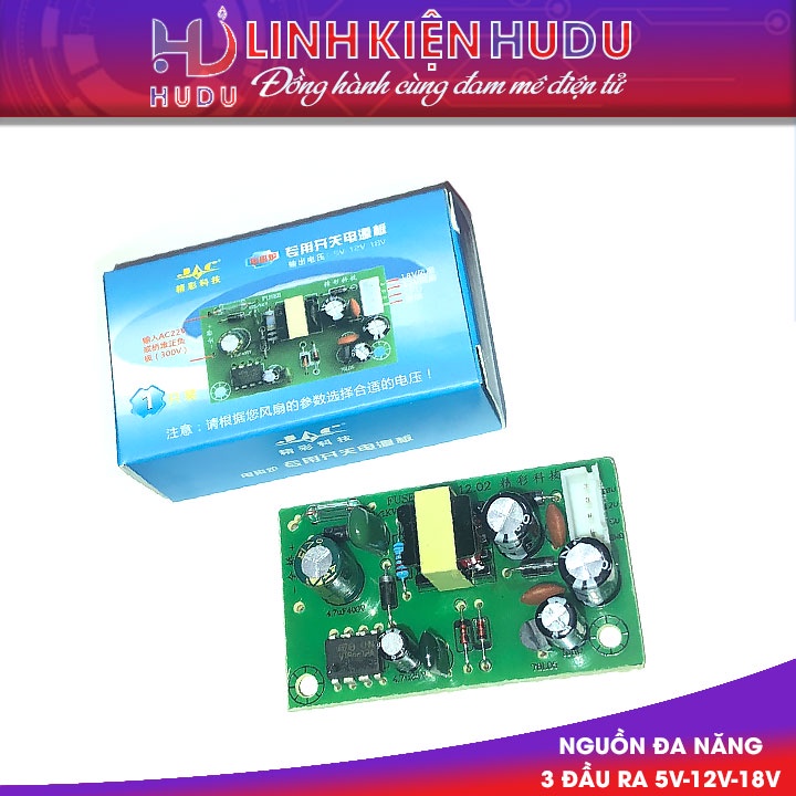Nguồn xung đa năng 3 đầu ra 5V 12V 18V điện áp vào DC 300V