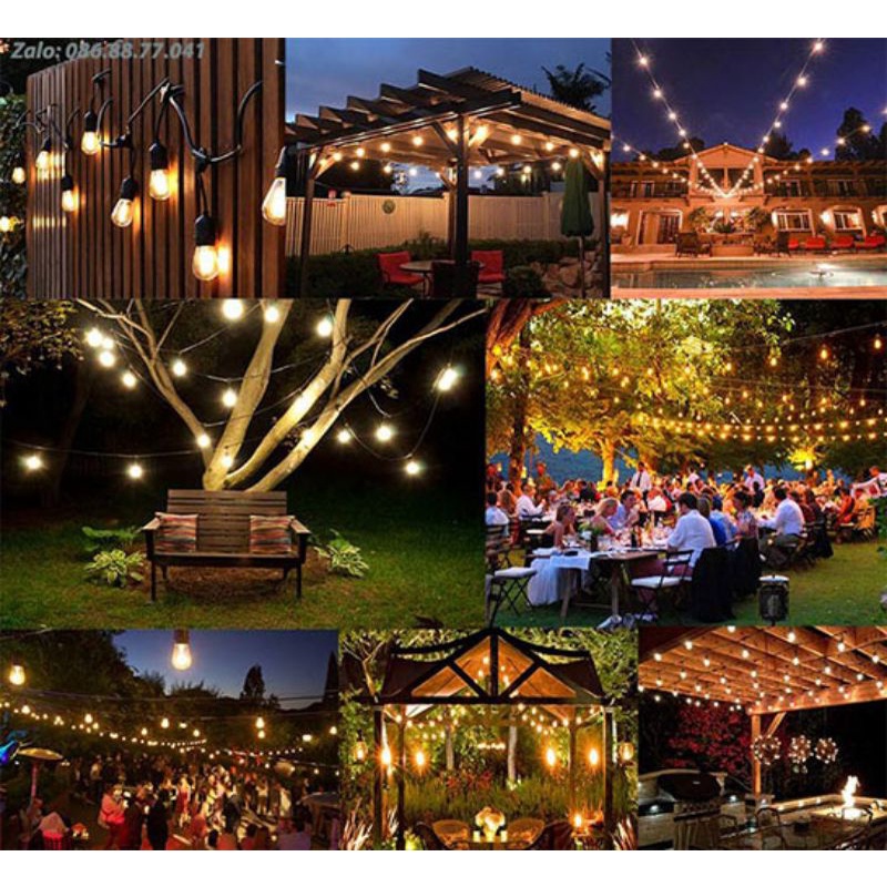 Dây đuôi đèn trang trí ngoài trời , đúc đuôi liền dây 5m10đ , 10m 15đ, 10m 20đ