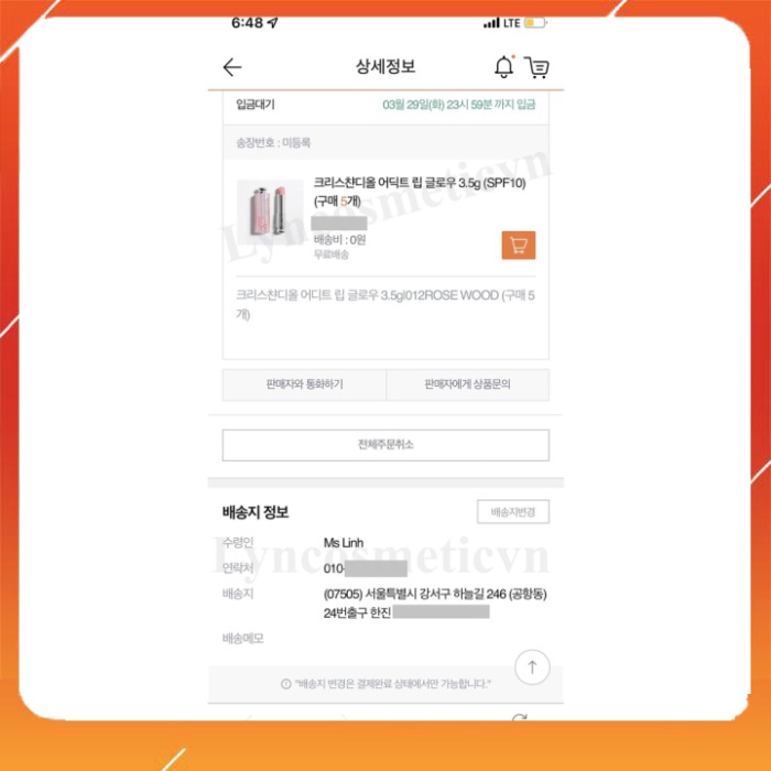 Son dưỡng môi Dior Lip Glow màu 012 fullbox fullsize chính hãng