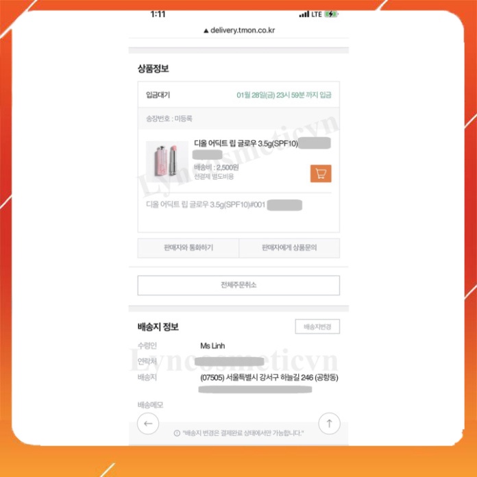 Son dưỡng môi Dior Lip Glow màu 012 fullbox fullsize chính hãng