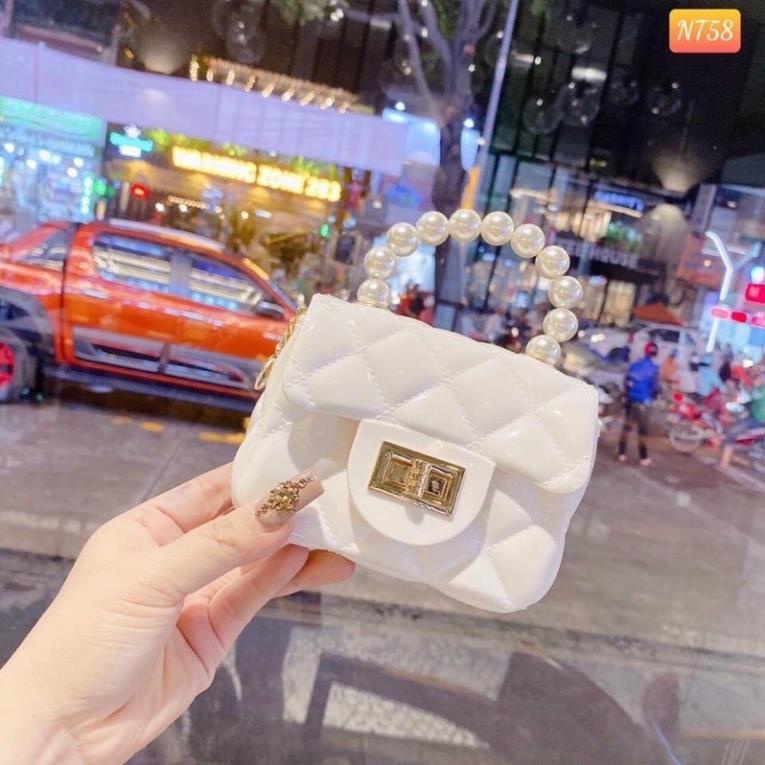 TÚI MINI SILICON QUAI NGỌC XINH XẮN,TÚI CN NHỰA BÓNG MINI ss