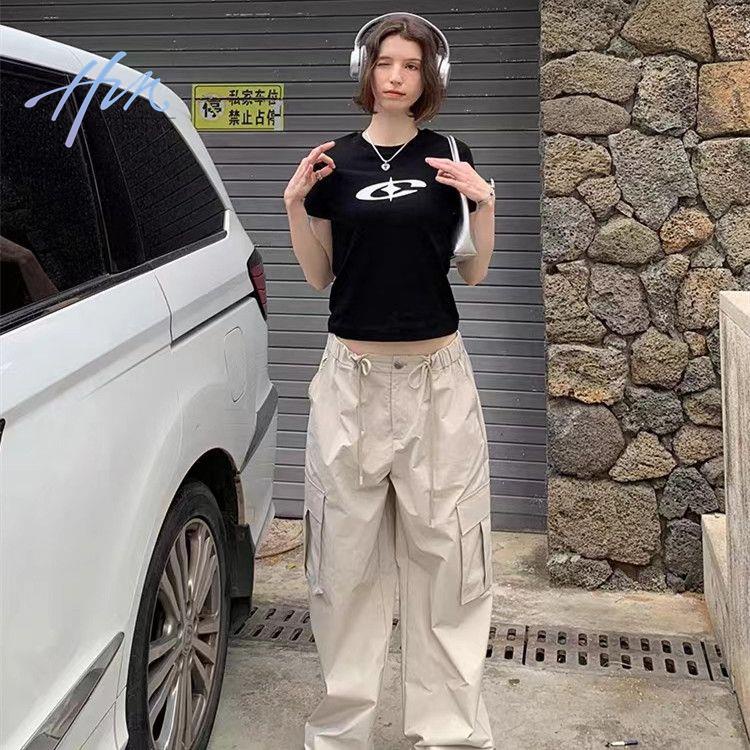 Áo Thun Tay Ngắn Dáng Ôm In Hình Hành Tinh Độc Đáo Phong Cách Retro Mỹ