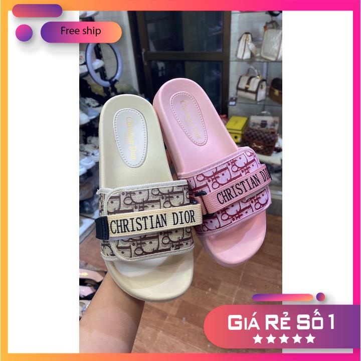 Dép lê HOT 2023 -Dép Dior hồng - Dép Dior kem - Dép Dior đen - dép Quai Ngang, Phong cách Hàn Quốc