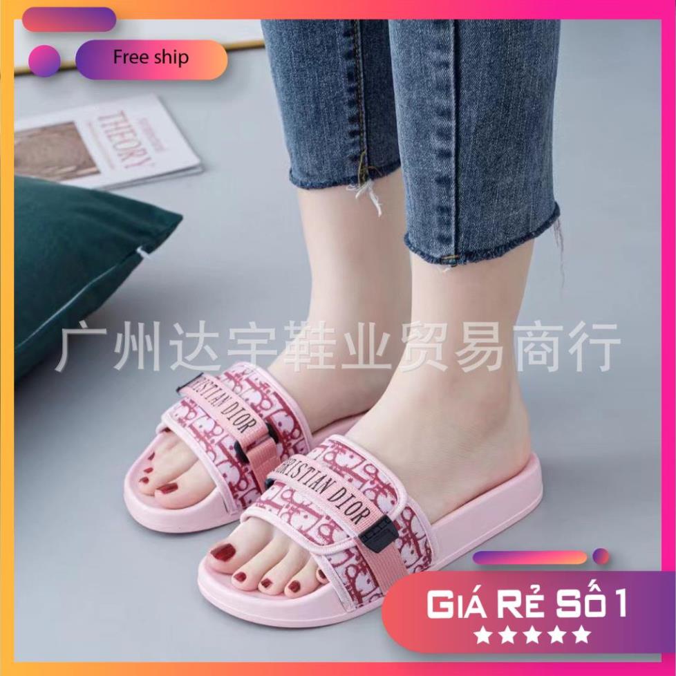 Dép lê HOT 2023 -Dép Dior hồng - Dép Dior kem - Dép Dior đen - dép Quai Ngang, Phong cách Hàn Quốc
