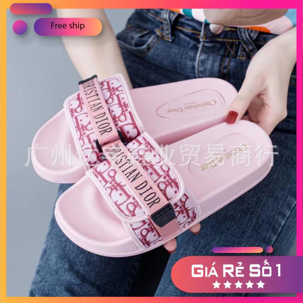 Dép lê HOT 2023 -Dép Dior hồng - Dép Dior kem - Dép Dior đen - dép Quai Ngang, Phong cách Hàn Quốc