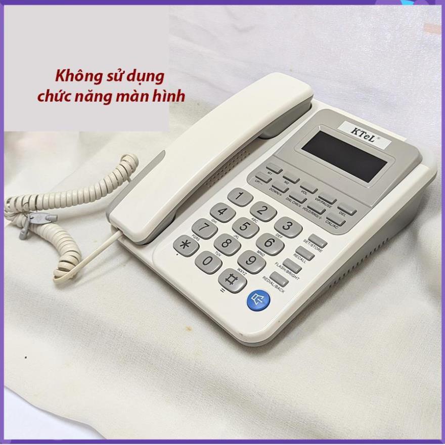 Điện thoại cố định có dây, KHÔNG MÀN HÌNH, không dùng pin, dùng cho văn phòng, khách sạn, gia đình.