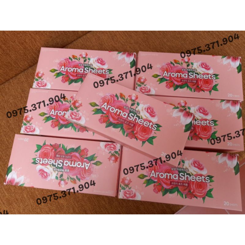 Giấy thơm quần áo  Aroma sheet/ AirDresser, hương hoa hồng Pháp chuyên tủ giặt khô LG Styler/Samsung