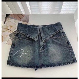 Quần váy jean nữ 2 màu xanh và đen