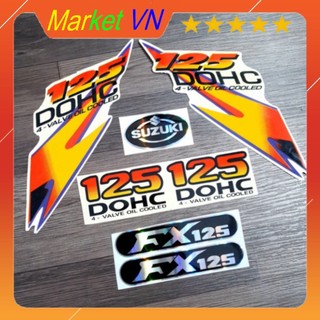 Bộ tem rời suzuki fx 125 dohc huyền thoại chất liệu 3 lớp siêu bền chuẩn zin