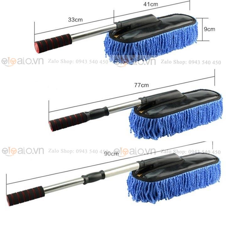 Chổi lau chùi rửa vệ sinh ô tô xe hơi chuyên dụng có cán điều chỉnh dài ngắn - OTOALO