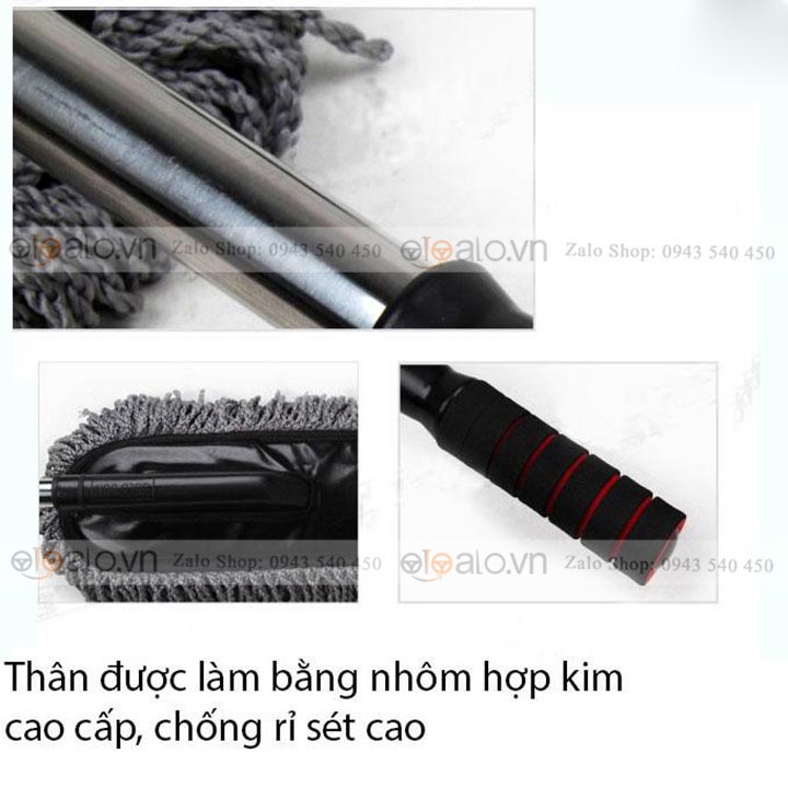 Chổi lau chùi rửa vệ sinh ô tô xe hơi chuyên dụng có cán điều chỉnh dài ngắn - OTOALO