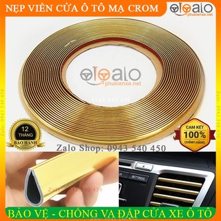 Cuộn 15m Nẹp Viền Cửa Xe Ô Tô Chữ U Mạ Crom Màu Vàng Trang Trí Và Bảo Vệ Viền Cửa Xe Hoàn Hảo - OTOALO