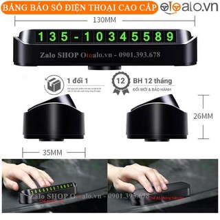 Bảng báo số điện thoại trông ô tô xe hơi bộ 8 số màu đen - OTOALO