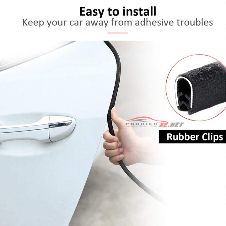 Nẹp viền cửa cốp ô tô xe hơi gioăng cao su chữ U lõi thép - OTOALO