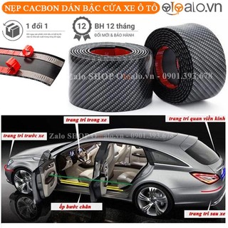 Nẹp dán bậc cửa cốp ô tô xe hơi Cacbon 5D chống xước va đập - OTOALO