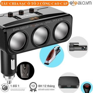 Bộ chia tẩu sạc ô tô 3 cổng đa năng kèm 2 cổng USB HUYNDAI HY-29 - OTOALO