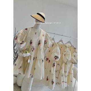 ĐẦM BBD XÔ THÊU HOA XẾP LY