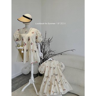 ĐẦM BBD XÔ THÊU HOA XẾP LY