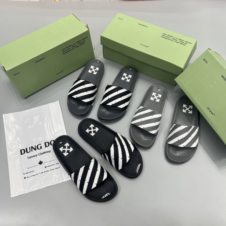 Dép Off white Nam Hàng Like_Au Đẹp Full Box , Dép Nam Họa Tiết Kẻ Sọc Đen Trắng Siêu Hót 2023 Đế Đúc Cao Su | BigBuy360 - bigbuy360.vn