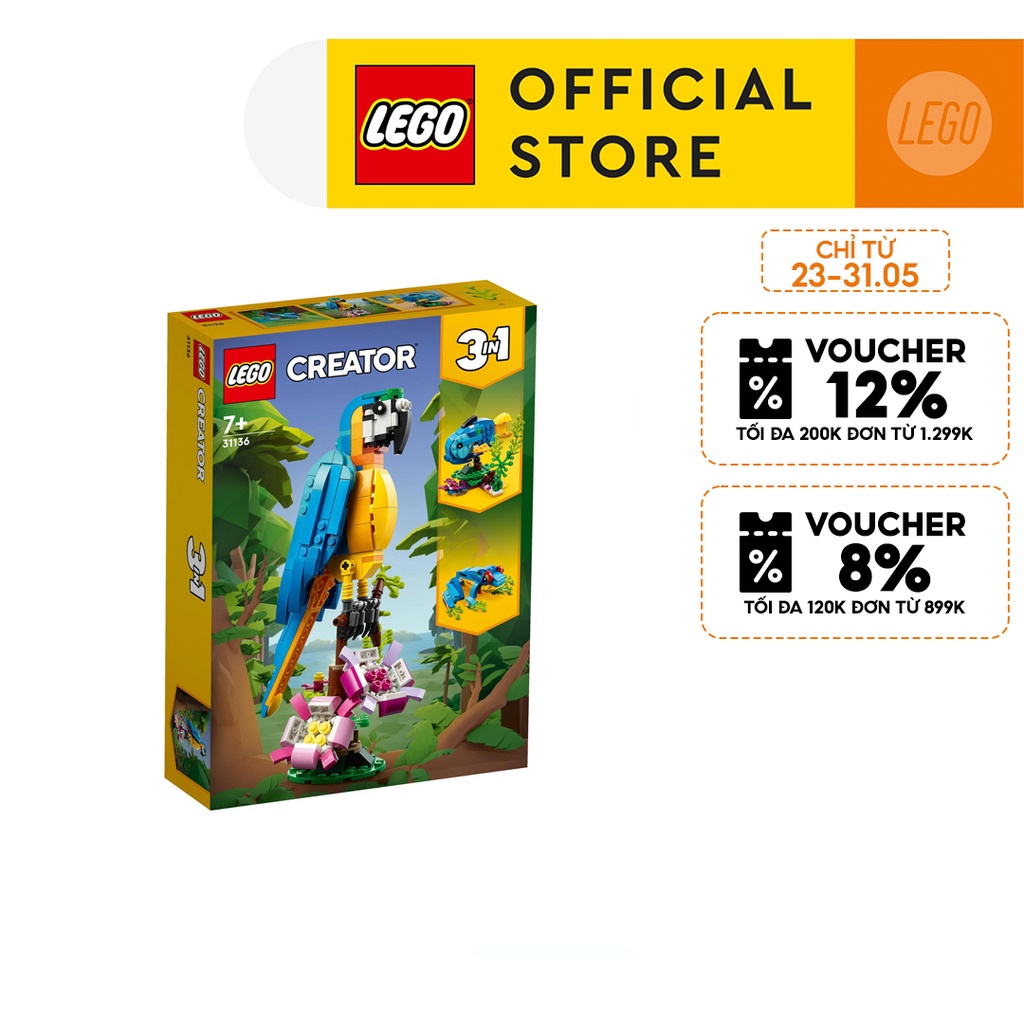 LEGO Creator 31136 Vẹt Đuôi Dài Nam Mỹ (253 chi tiết)