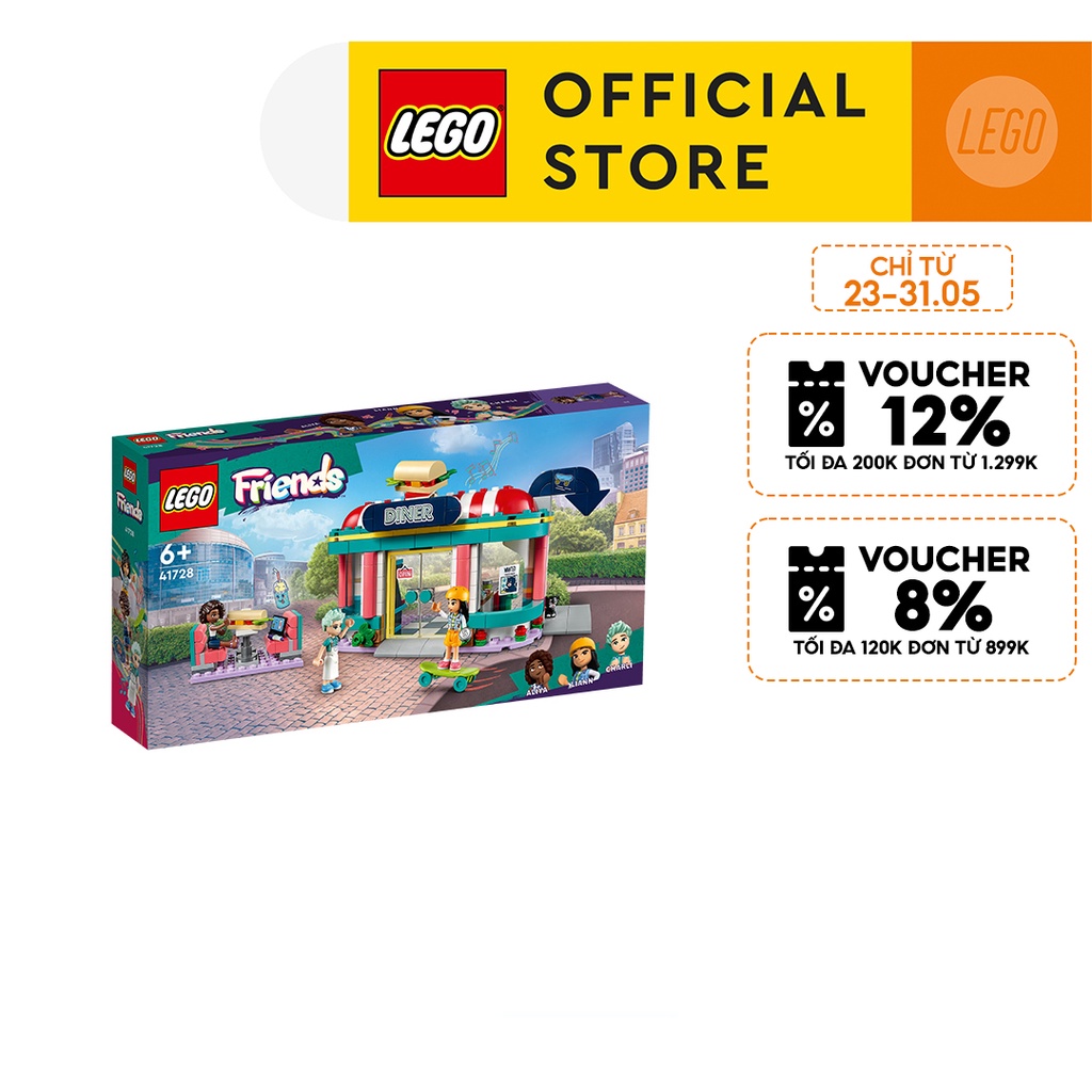 LEGO Friends 41728 Nhà Hàng Trung Tâm Thành Phố HeartLake (346 Chi Tiết)