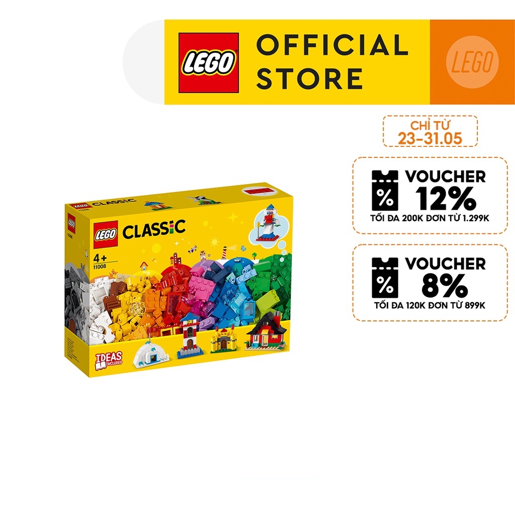 LEGO CLASSIC 11008 Gạch Sáng Tạo Nhà Cửa ( 270 Chi tiết) Đồ chơi lắp ráp giáo dục sáng tạo