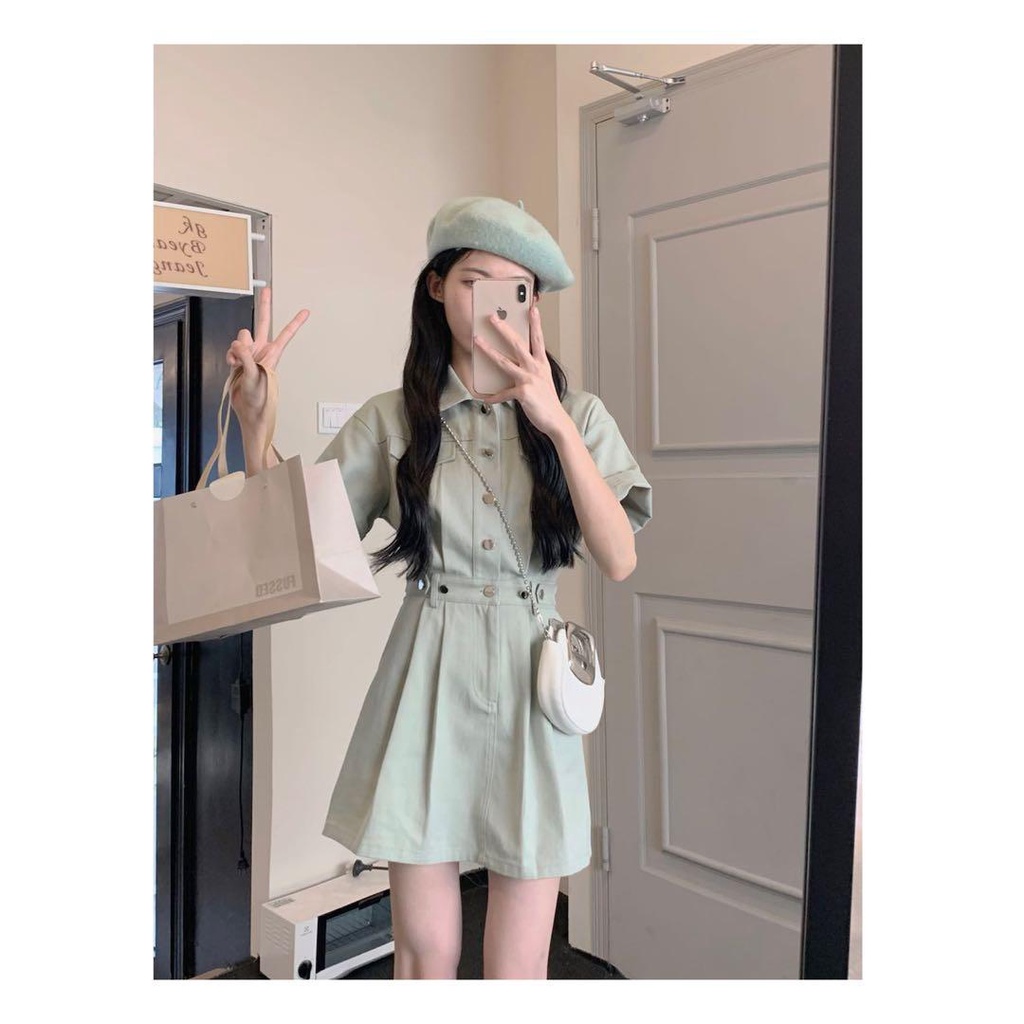 Hàng Mới Về Mới Đầm Thun polo Ngắn Tay Dáng Chữ A Thời Trang Dành Cho Nữ