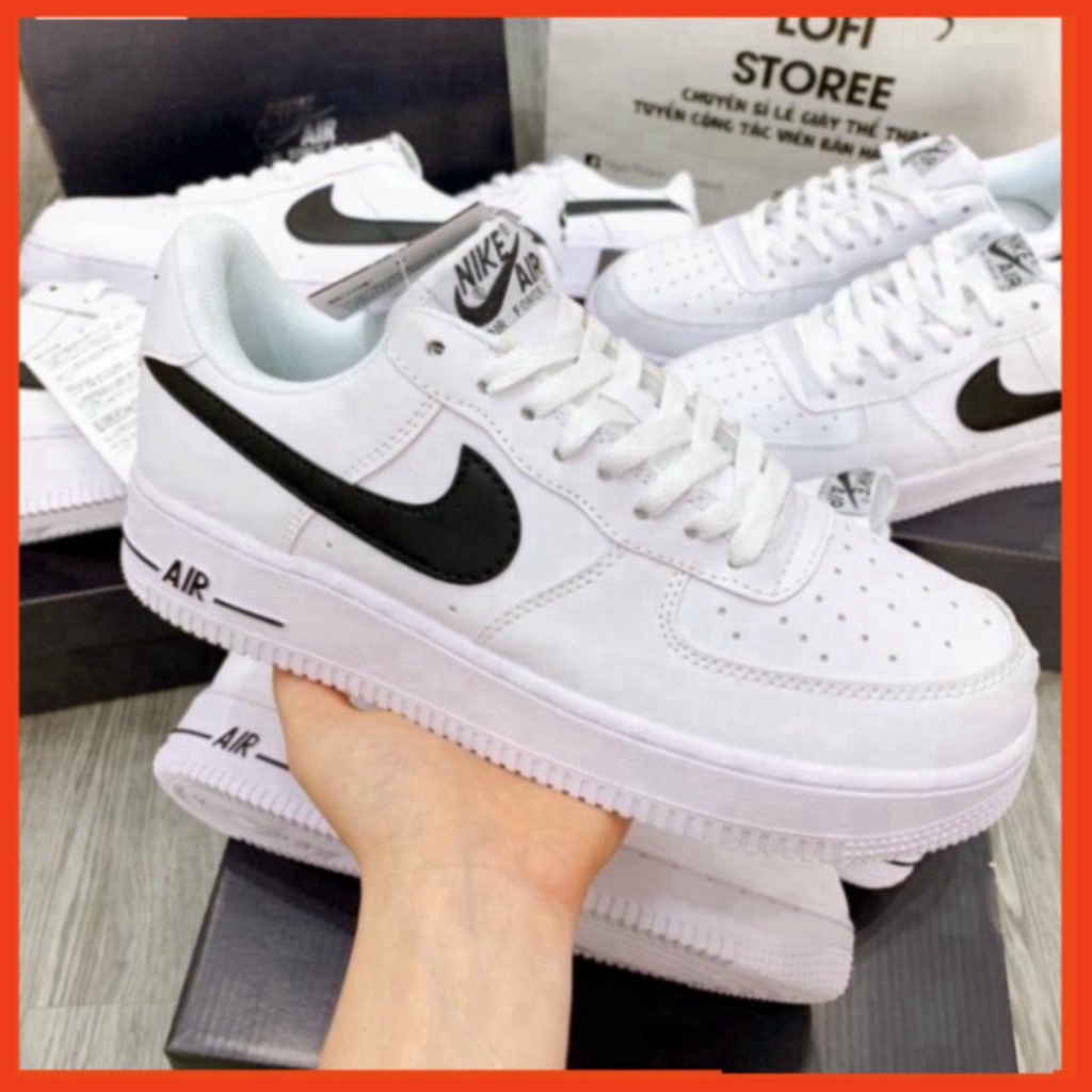 34 3 [FREE SHIP]Giày air force 1 đen trắng, af1 vệt đen, giày thể thao nam nữ đế bằng, cổ thấp, bản high qual | BigBuy360 - bigbuy360.vn