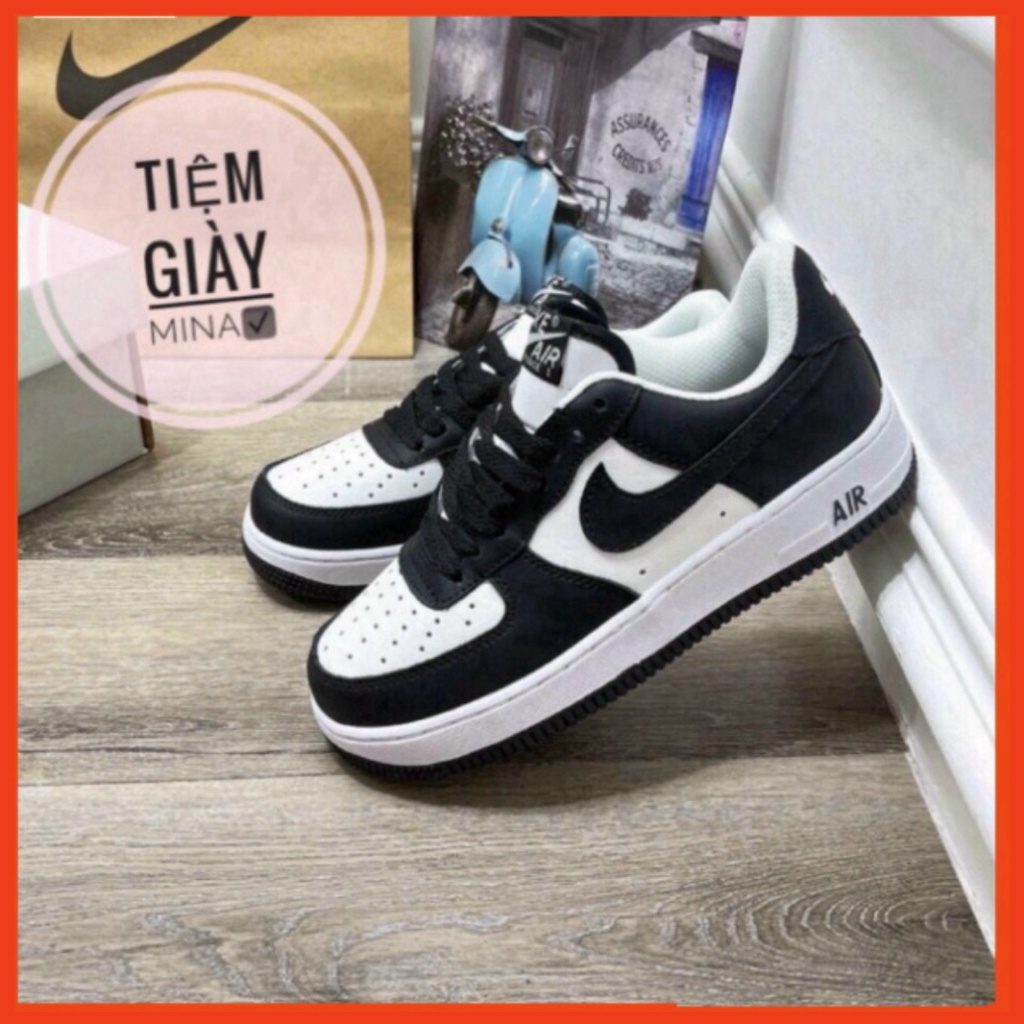 34 3 [FREE SHIP]Giày air force 1 đen trắng, af1 vệt đen, giày thể thao nam nữ đế bằng, cổ thấp, bản high qual | BigBuy360 - bigbuy360.vn