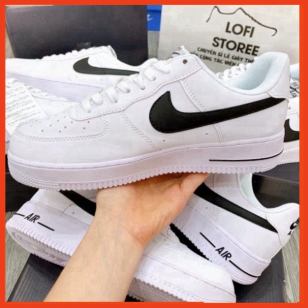 34 3 [FREE SHIP]Giày air force 1 đen trắng, af1 vệt đen, giày thể thao nam nữ đế bằng, cổ thấp, bản high qual | BigBuy360 - bigbuy360.vn