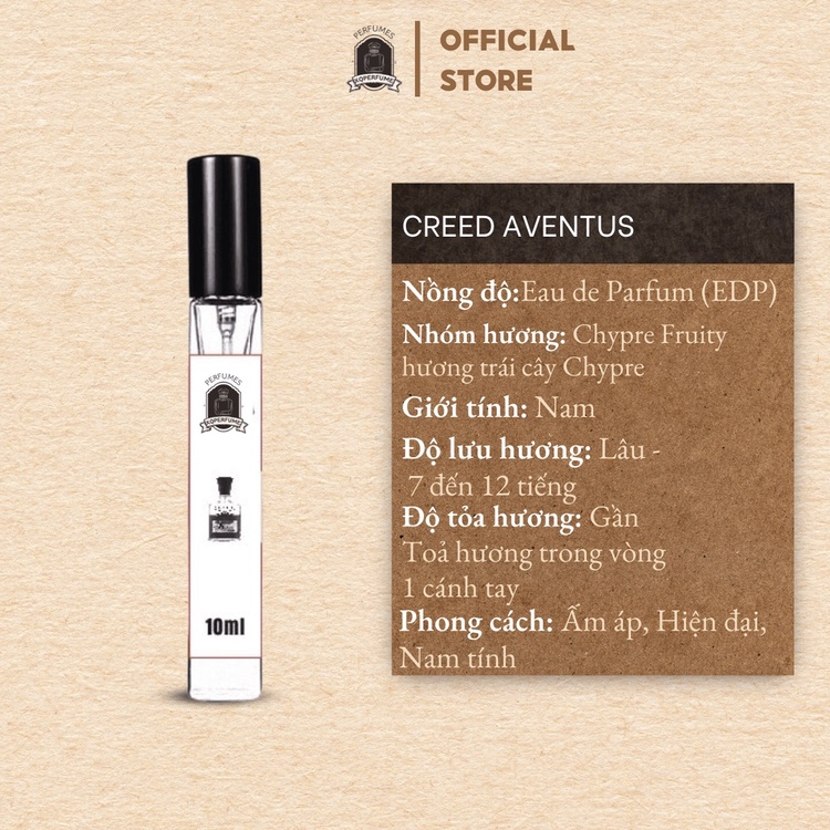 Nước hoa Nam Creed Aventus Mini Chiết 10ml Chính Hãng Thơm Lâu, Quyền lực, Nam tính, Hấp dẫn, Tinh tế | BigBuy360 - bigbuy360.vn