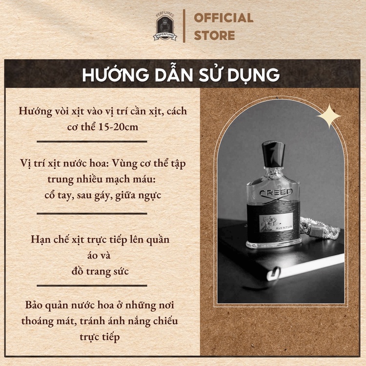 Nước hoa Nam Creed Aventus Mini Chiết 10ml Chính Hãng Thơm Lâu, Quyền lực, Nam tính, Hấp dẫn, Tinh tế