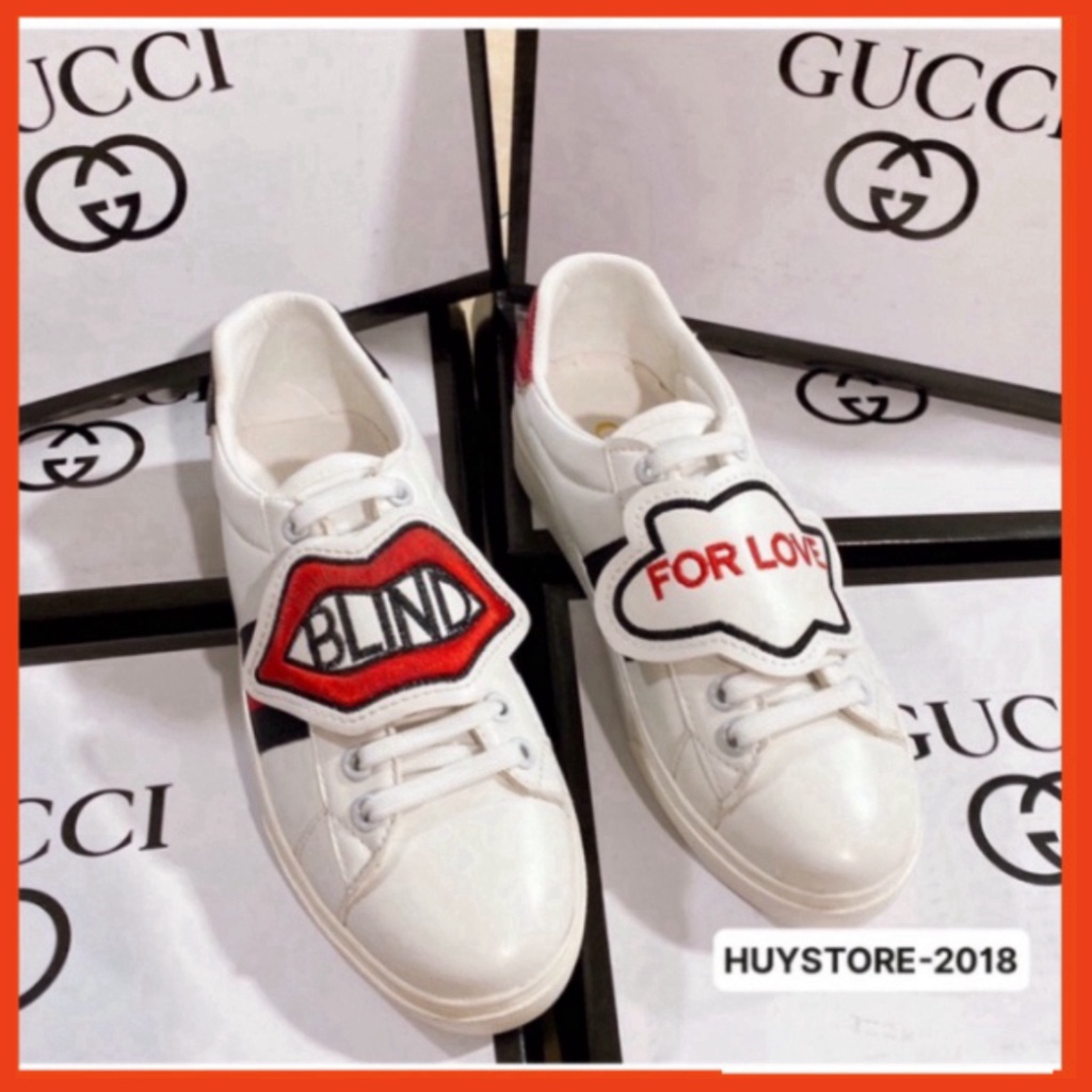 34 3 Giày Thể Thao Da Nam Nữ Thêu Môi BLIND FORLOVE 35-43 3 01