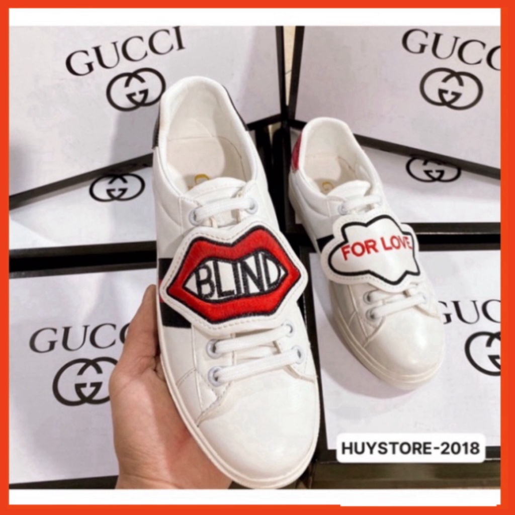 34 3 Giày Thể Thao Da Nam Nữ Thêu Môi BLIND FORLOVE 35-43 3 01 | BigBuy360 - bigbuy360.vn