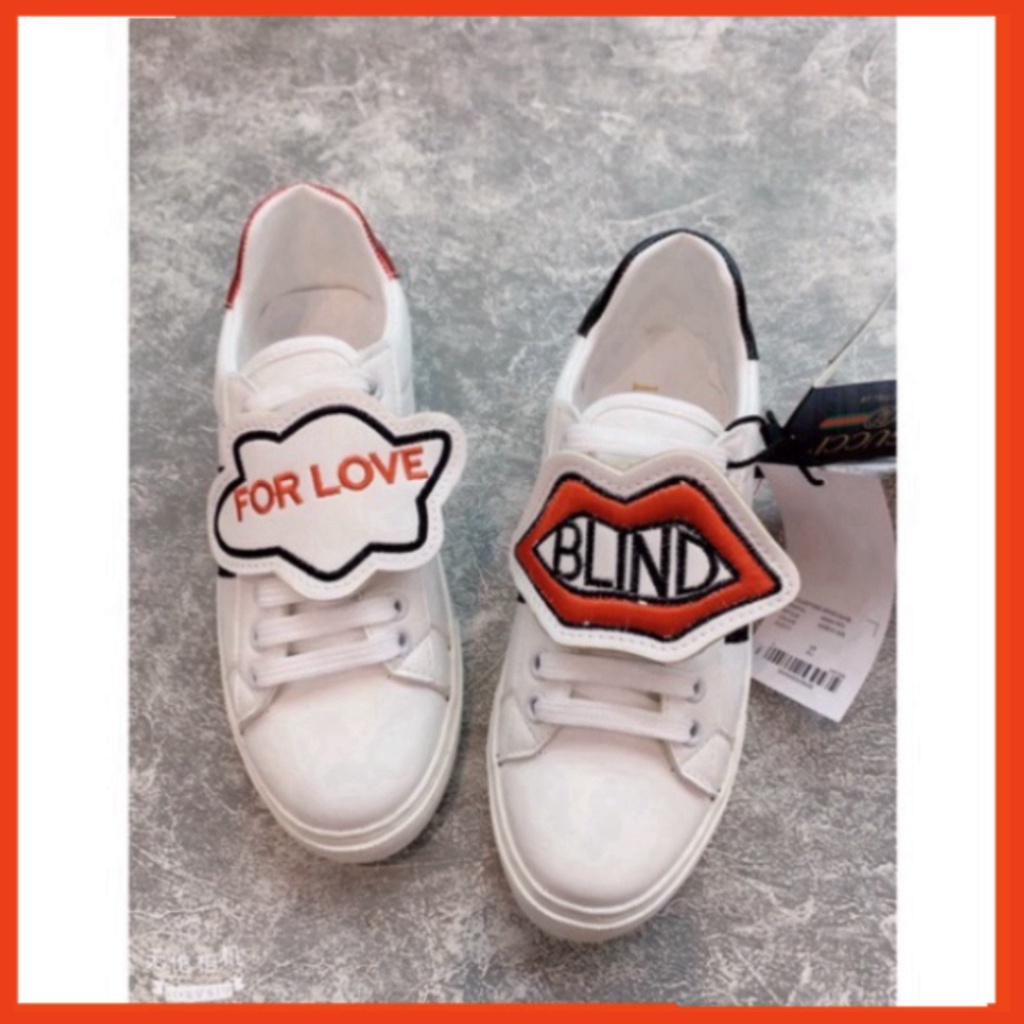 34 3 Giày Thể Thao Da Nam Nữ Thêu Môi BLIND FORLOVE 35-43 3 01 | BigBuy360 - bigbuy360.vn