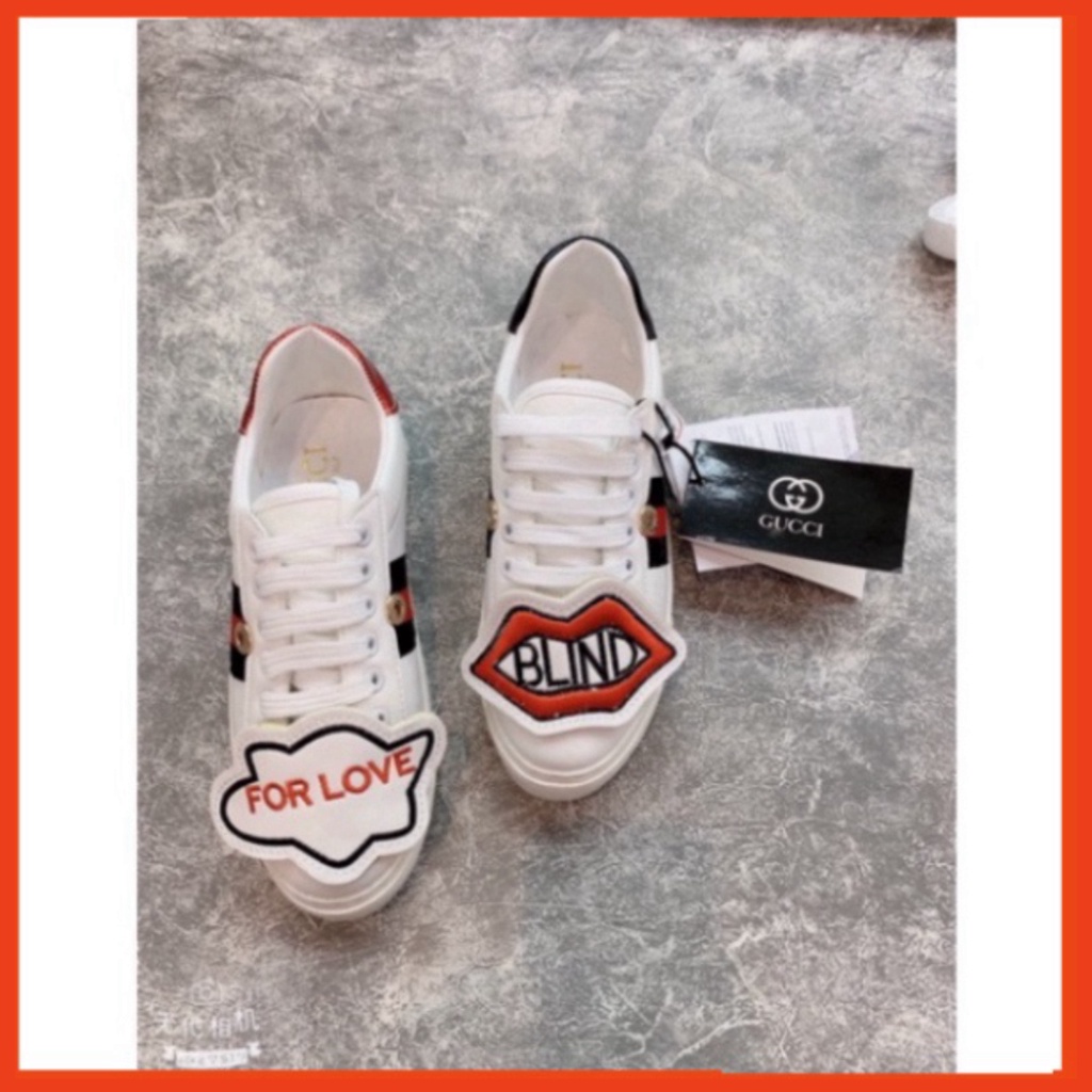 34 3 Giày Thể Thao Da Nam Nữ Thêu Môi BLIND FORLOVE 35-43 3 01 | BigBuy360 - bigbuy360.vn