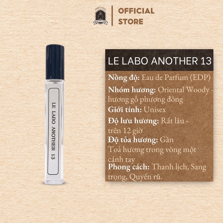 nước hoa le labo another 13 dầu thơm nam nữ, thanh lịch, tinh tế, lưu hương lâu. Mẫu thử 10ml Xqoffical | BigBuy360 - bigbuy360.vn