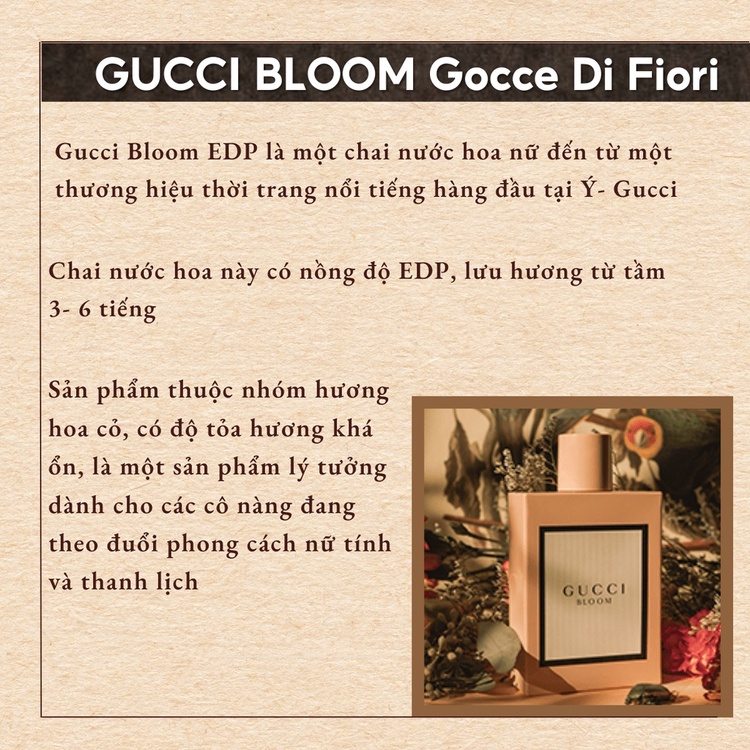 nước hoa nữ gucci bloom edp chiết 10ml, quyến rũ, sang trọng, quý phái Xqoffical | BigBuy360 - bigbuy360.vn