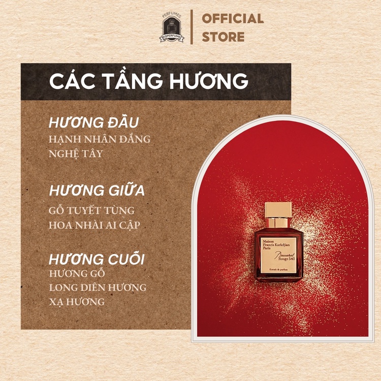 nước hoa chiết mfk baccarat rouge edp 10ml, nước hoa unisex đẳng cấp sang trọng Xqoffical | BigBuy360 - bigbuy360.vn