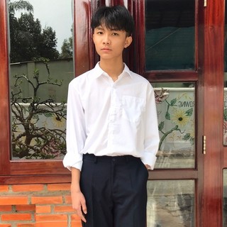 Áo sơ mi tay dài bé trai đi học đồng phục học sinh nam