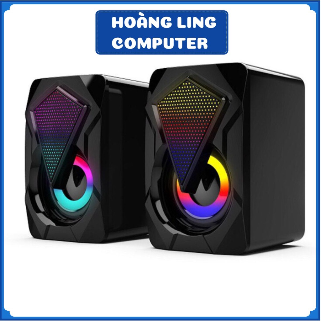 Loa mini Led cho máy tính vi tính laptop điện thoại có đèn LED để bàn bass cực hay 1046 1053 bảo hành 12 tháng LILOPC