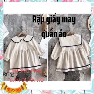 RẬP GIẤY RG35_ váy thuỷ thủ bé gái (1-8 tuổi)