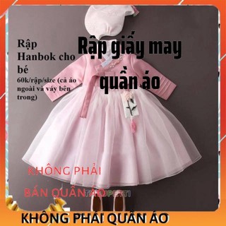 Rập giấy bộ hanbok cho bé gái (bản thiết kế thời trang bằng giấy)