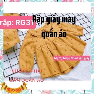 RẬP GIẤY RG31 _ Váy cổ sen dài tay (1-8 tuổi)