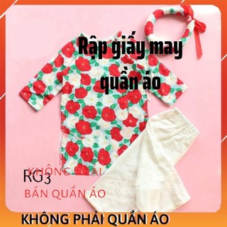 RẬP GIẤY RG3_  set áo dài+ quần ( 1-8 tuổi )