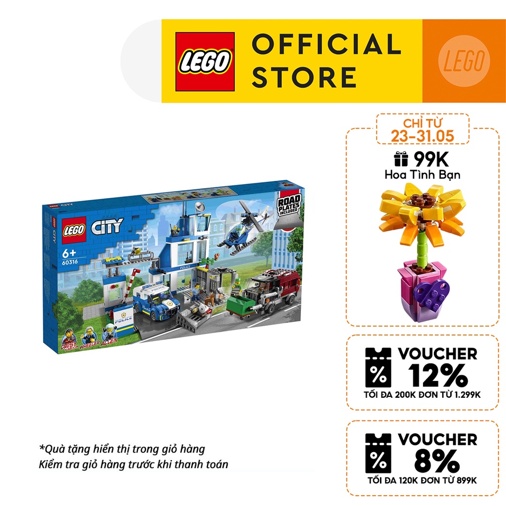 LEGO City 60316 Trạm cảnh sát thành phố Lego City (668 chi tiết)