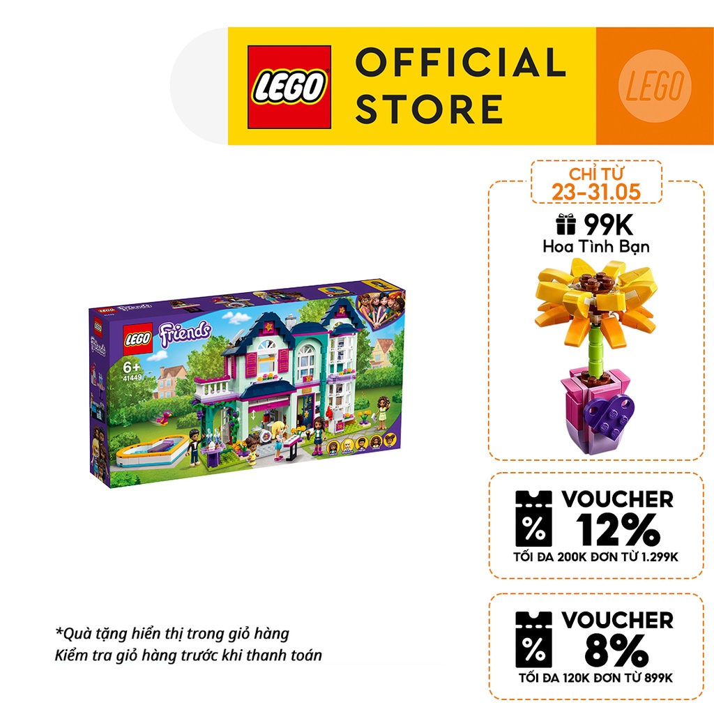 LEGO FRIENDS 41449 Biệt Thự Gia Đình Của Andrea ( 802 Chi tiết) Đồ chơi lắp ráp búp bê cho bé gái