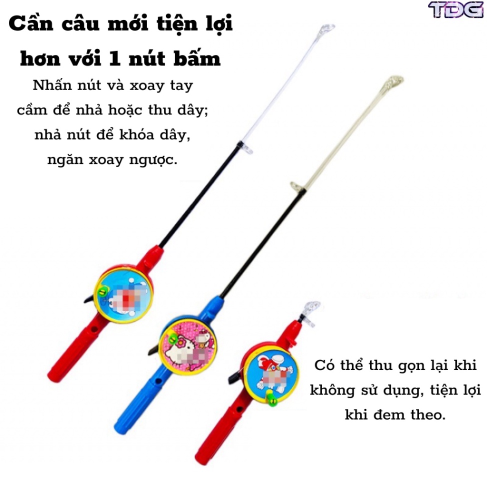 Đồ Chơi Diều Cần Câu 3D Mini TDG Cho Bé Họa Tiết Hoạt Hình Dễ Thương Kèm Cần Câu Và Dây Thả 30M