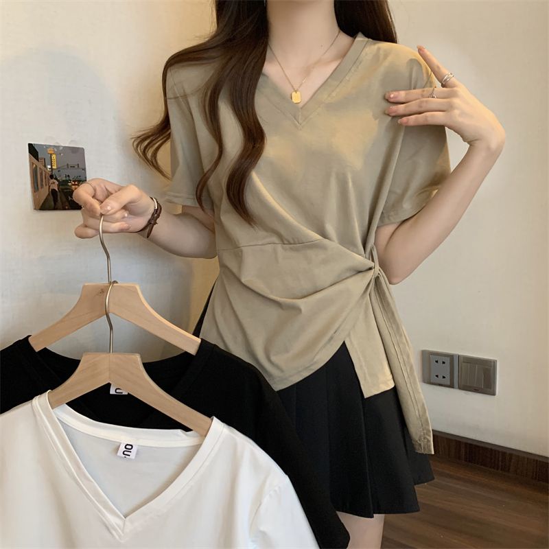 Áo Thun Tay Ngắn Cổ Chữ V Thời Trang Dành Cho Nữ